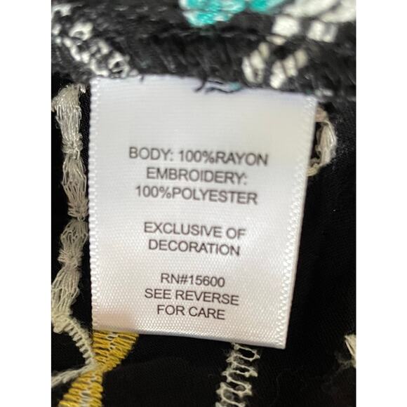 Kate & Sam Boho Dress Embroidered Tassels 3/4 Bell Sleeves Black Sz M Hippie - Picture 8 of 11